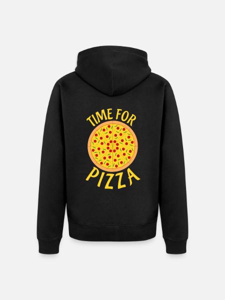 Pizza Time Pizza Baker Pizzaria - Unisex Premium Organic Zip Hoodie - black