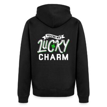 Tu es mon porte-bonheur irlandais irlandais irlandais - Veste à capuche bio Premium Unisexe - noir - Dos - Nico (187cm)