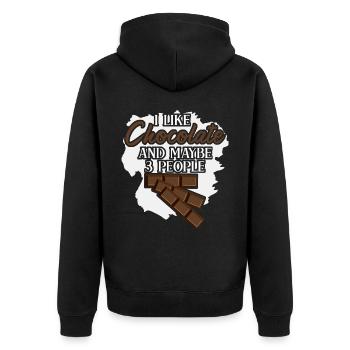 Jogue au chocolat Chocolat au lait - Veste à capuche bio Premium Unisexe - noir - Dos - Nico (187cm)