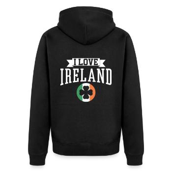 I love Ireland St. Patrick's Day Irish Irish - Unisex Premium Organic Zip Hoodie - black - Back - Nico (187cm)