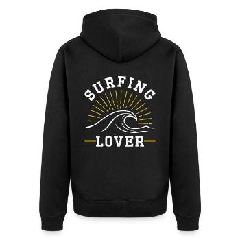 Amateurs de surf Surfing Planche de surf Surfer - Veste à capuche bio Premium Unisexe - noir - Dos - Nico (187cm)
