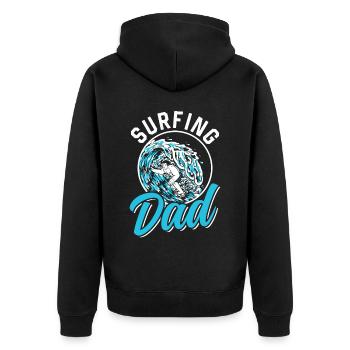 Surfing Father Surfer Surfing Planche de surf Surf - Veste à capuche bio Premium Unisexe - noir - Dos - Nico (187cm)