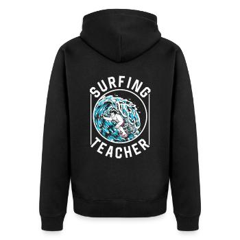 Moniteur de surf Surfer Surfer Planche de surf - Veste à capuche bio Premium Unisexe - noir - Dos - Nico (187cm)