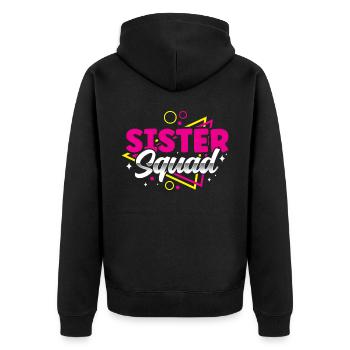 Schwestern Team Freund Schwester Freundschaft - Unisex Premium Bio Zip Hoodie - Schwarz - Hinten - Nico (187cm)
