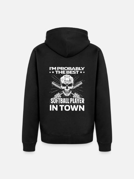 Softball Funny - Unisex Premium Organic Zip Hoodie - black