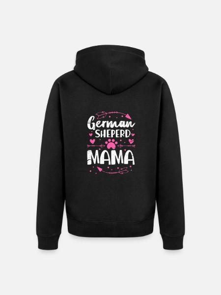 German Shepherd Mother - Unisex Premium Organic Zip Hoodie - black