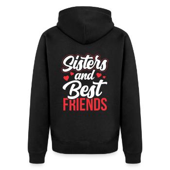 Schwestern Und Beste Freunde Team Schwester Freund - Unisex Premium Bio Zip Hoodie - Schwarz - Hinten - Nico (187cm)