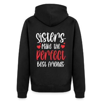 Les sœurs sont les meilleures amies parfaites - Veste à capuche bio Premium Unisexe - noir - Dos - Nico (187cm)