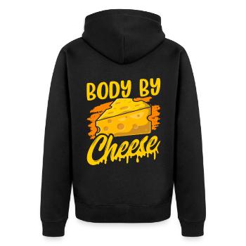 Körper Von Käse Sprüche Liebe Liebhaber Süß - Unisex Premium Bio Zip Hoodie - Schwarz - Hinten - Nico (187cm)