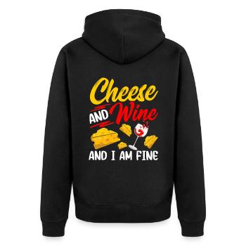 Fromage et vin et je suis un amoureux de l’amour - Veste à capuche bio Premium Unisexe - noir - Dos - Nico (187cm)