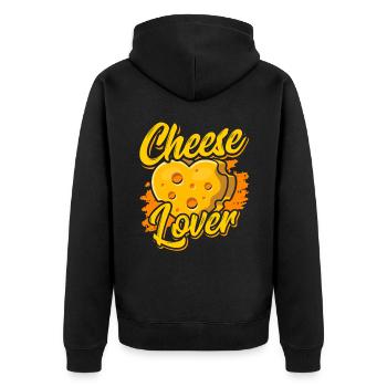 Amateurs de fromage Les amateurs de fromage adorent les dictons doux - Veste à capuche bio Premium Unisexe - noir - Dos - Nico (187cm)