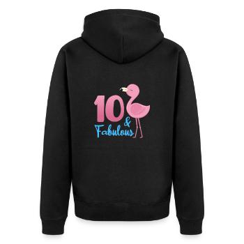10e anniversaire Flamingo 10 ans cadeau - Veste à capuche bio Premium Unisexe - noir - Dos - Nico (187cm)