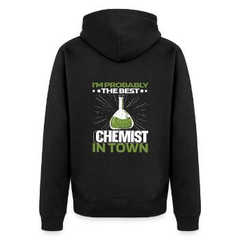 Chemistry Chemist Funny - Unisex Premium Organic Zip Hoodie - black - Back - Nico (187cm)