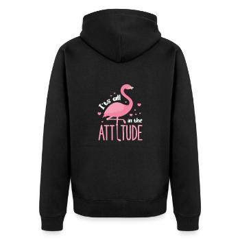 Flamingo Pink Vogel Zoo Sommer Urlaub Geschenk - Unisex Premium Bio Zip Hoodie - Schwarz - Hinten - Nico (187cm)