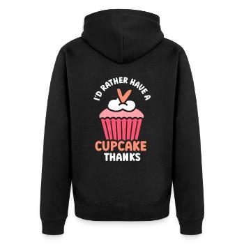 Ich Hätte Lieber Einen Cupcake Danke Cupcakes Süß - Unisex Premium Bio Zip Hoodie - Schwarz - Hinten - Nico (187cm)