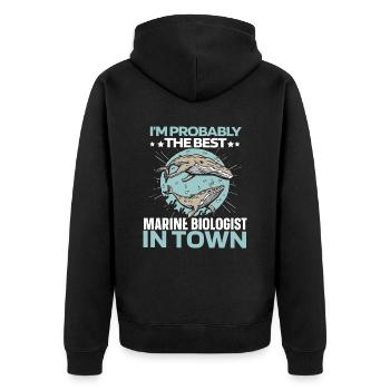 Biologiste marin Biologie marine Humour - Veste à capuche bio Premium Unisexe - noir - Dos - Nico (187cm)