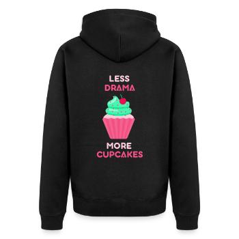 Moins de drame Plus de cupcakes Sweet Lovers Cupcake - Veste à capuche bio Premium Unisexe - noir - Dos - Nico (187cm)