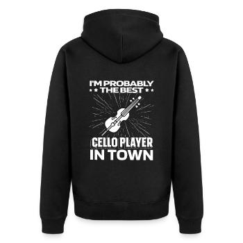 Cello Cellist Funny - Unisex Premium Organic Zip Hoodie - black - Back - Nico (187cm)