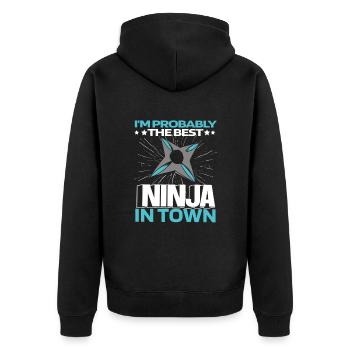 Ninja Lustig - Veste à capuche bio Premium Unisexe - noir - Dos - Nico (187cm)