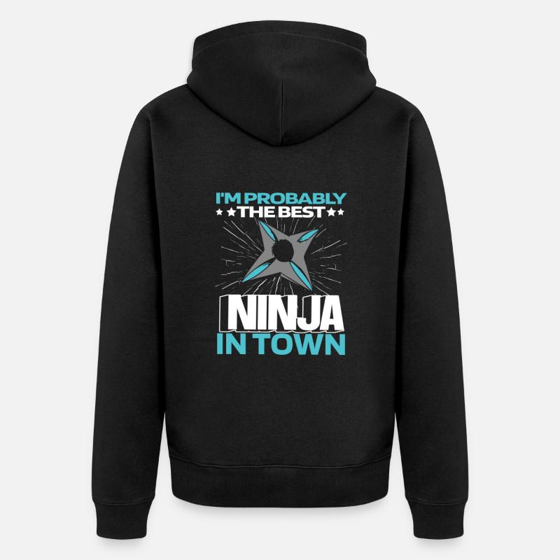 Ninja Lustig - Veste à capuche bio Premium Unisexe - noir
