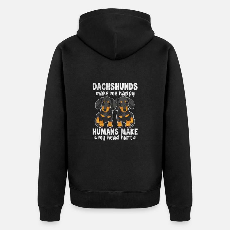 Dackel - Unisex Premium Bio Zip Hoodie - Schwarz