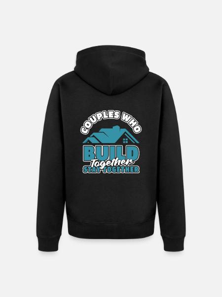 Architect Architecture Couple - Unisex Premium Organic Zip Hoodie - black