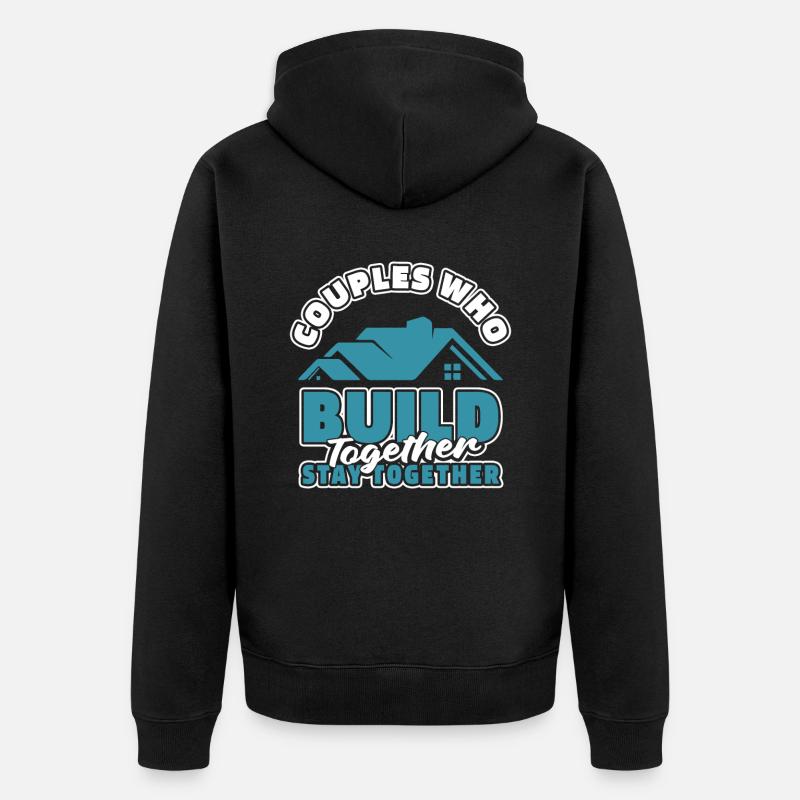 Architect Architecture Couple - Unisex Premium Organic Zip Hoodie - black