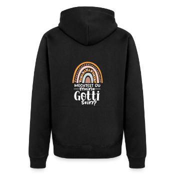 Patin - Unisex Premium Bio Zip Hoodie - Schwarz - Hinten - Nico (187cm)