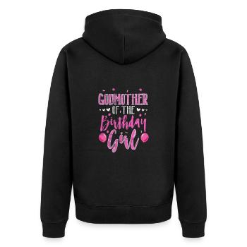 Marraine Tante Marraine Baptême Nièce Neveu Cadeau - Veste à capuche bio Premium Unisexe - noir - Dos - Nico (187cm)