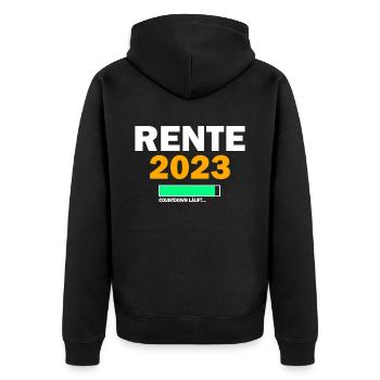Rente 2023 Countdown Renteneintritt Ruhestand - Unisex Premium Bio Zip Hoodie - Schwarz - Hinten - Nico (187cm)