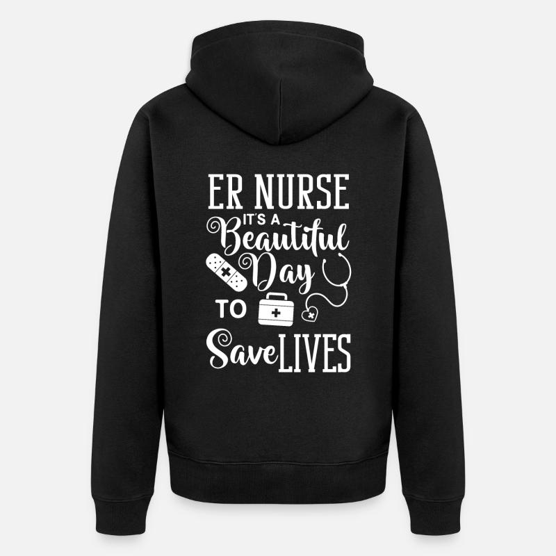 Infirmière d’urgence Premiers soins - Veste à capuche bio Premium Unisexe - noir