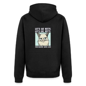 Punctuation Saves Lives I Funny English Grammar - Unisex Premium Bio Zip Hoodie - Schwarz - Hinten - Nico (187cm)