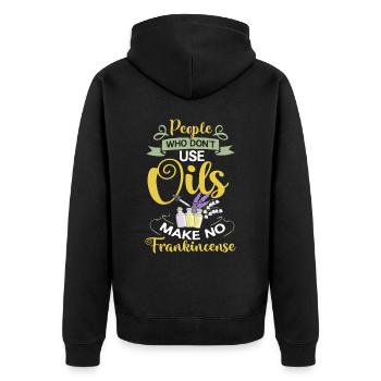 Essential Oil Diffuser Aromatherapy Plants - Unisex Premium Organic Zip Hoodie - black - Back - Nico (187cm)