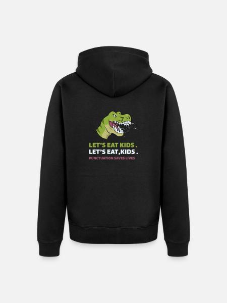 Punctuation Saves Lives I Funny English Grammar - Unisex Premium Organic Zip Hoodie - black