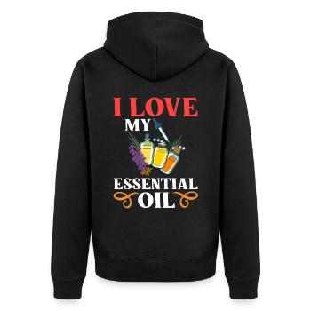 Essential Oil Diffuser Aromatherapy Plants - Unisex Premium Organic Zip Hoodie - black - Back - Nico (187cm)