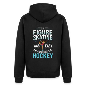 Eiskunstlauf Eisläufer Schlittschuhe Eislaufen - Unisex Premium Bio Zip Hoodie - Schwarz - Hinten - Nico (187cm)