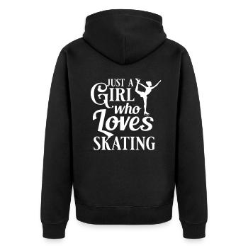 Eiskunstlauf Eisläufer Schlittschuhe Eislaufen - Unisex Premium Bio Zip Hoodie - Schwarz - Hinten - Nico (187cm)