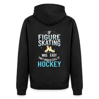 Eiskunstlauf Eisläufer Schlittschuhe Eislaufen - Unisex Premium Bio Zip Hoodie - Schwarz - Hinten - Nico (187cm)