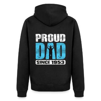 Fier papa depuis 1953 - Veste à capuche bio Premium Unisexe - noir - Dos - Nico (187cm)