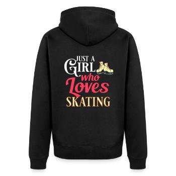 Eiskunstlauf Eisläufer Schlittschuhe Eislaufen - Unisex Premium Bio Zip Hoodie - Schwarz - Hinten - Nico (187cm)