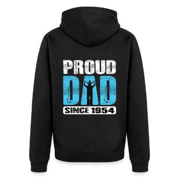 Proud Dad Since 1954 - Unisex Premium Organic Zip Hoodie - black - Back - Nico (187cm)