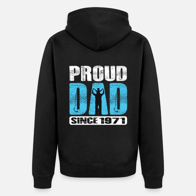 Fier papa depuis 1971 - Veste à capuche bio Premium Unisexe - noir