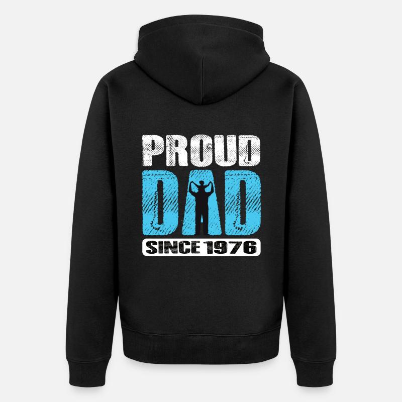 Fier papa depuis 1976 - Veste à capuche bio Premium Unisexe - noir