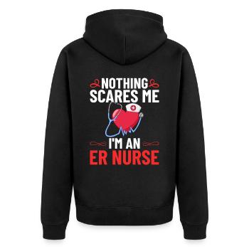 Premiers soins d'infirmière d'urgence de salle d'urgence - Veste à capuche bio Premium Unisexe - noir - Dos - Nico (187cm)