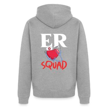 Emergency Room Emergency Nurse First Aid - Unisex Premium Organic Zip Hoodie - heather grey - Back - Nico (187cm)