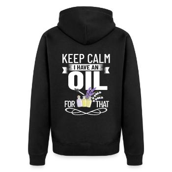 Essential Oil Diffuser Aromatherapy Plants - Unisex Premium Organic Zip Hoodie - black - Back - Nico (187cm)