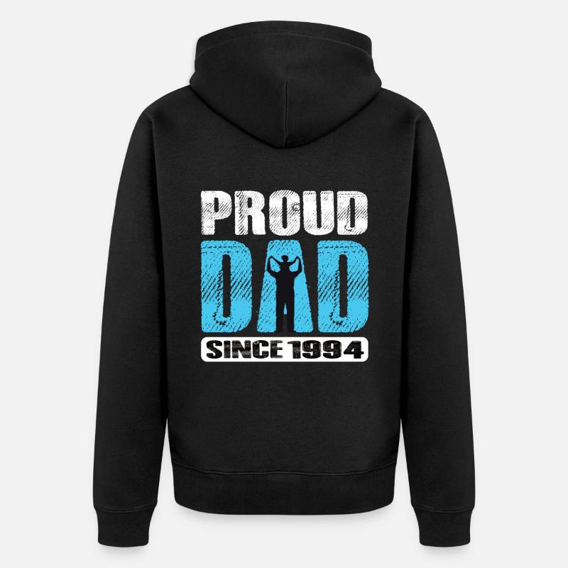 Fier papa depuis 1994 - Veste à capuche bio Premium Unisexe - noir