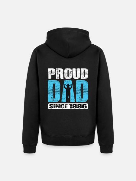 Proud Dad Since 1996 - Unisex Premium Organic Zip Hoodie - black