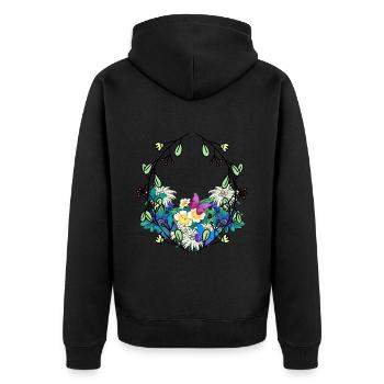 Frühlingsanfang Jahreszeit Naturliebhaber Umwelt - Unisex Premium Bio Zip Hoodie - Schwarz - Hinten - Nico (187cm)