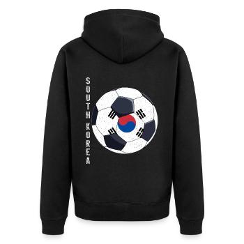 Corée du Sud Soccer Ball Drapeau sud-coréen - Veste à capuche bio Premium Unisexe - noir - Dos - Nico (187cm)